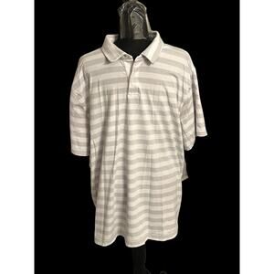Under Armour Polo Shirt Mens 2XL XXL Gray & White‎ Striped